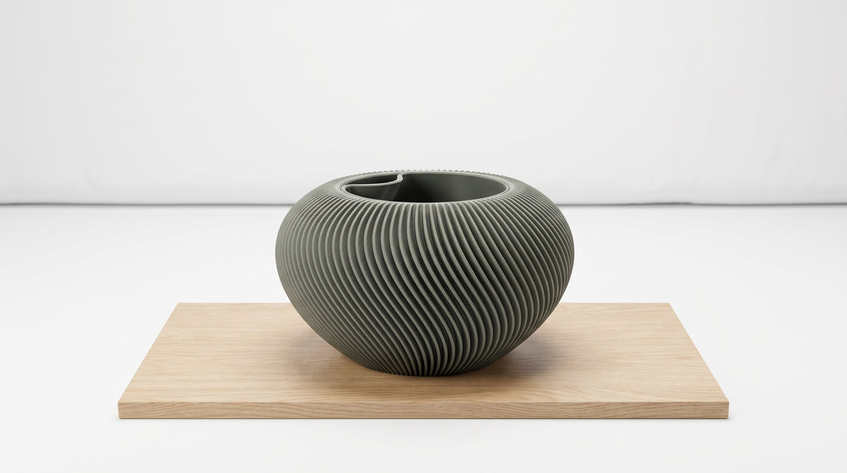 Bloempot "wervel" - Muted Green - small