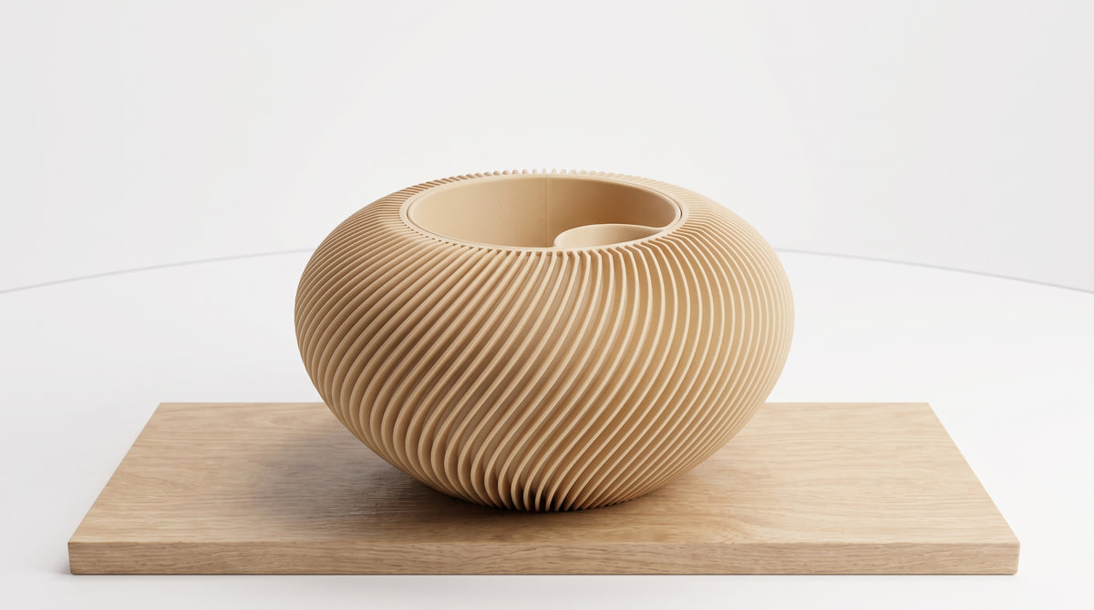 Bloempot "wervel" - Pastel Beige - medium