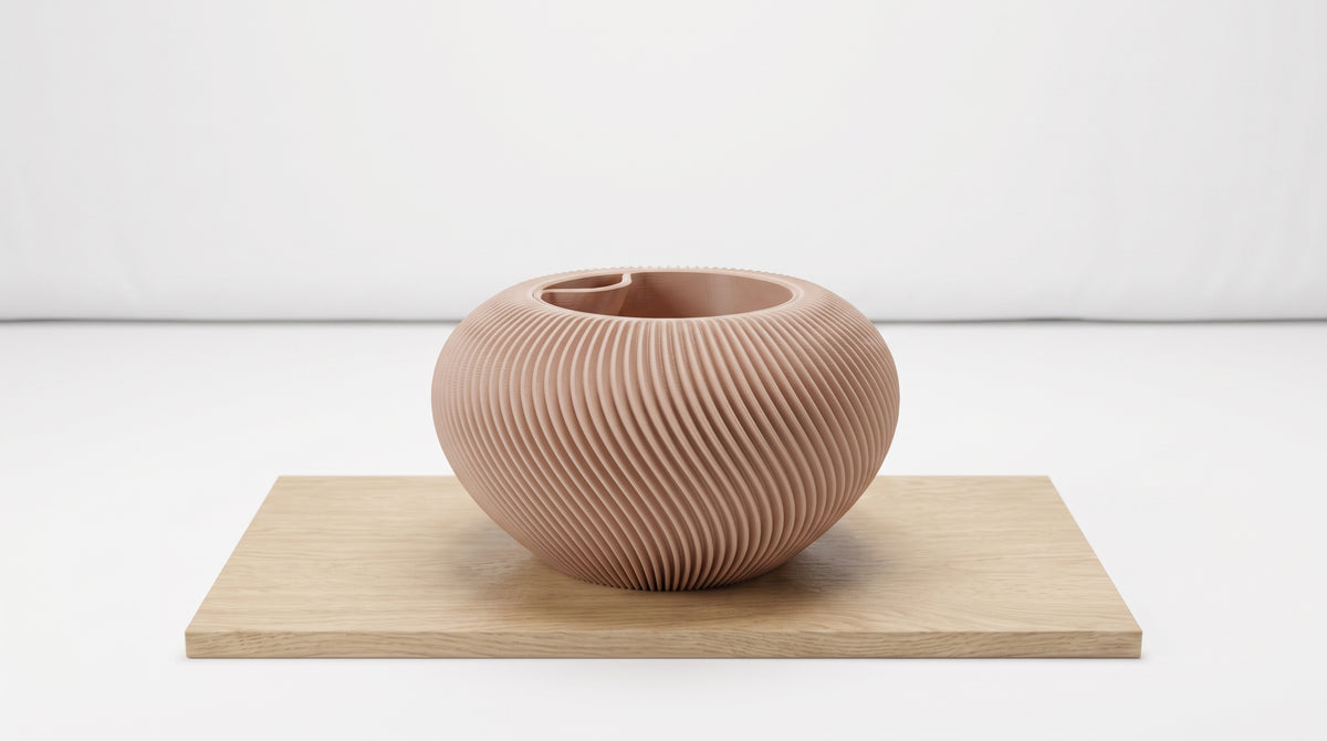 Bloempot "wervel" - Latte Brown - small