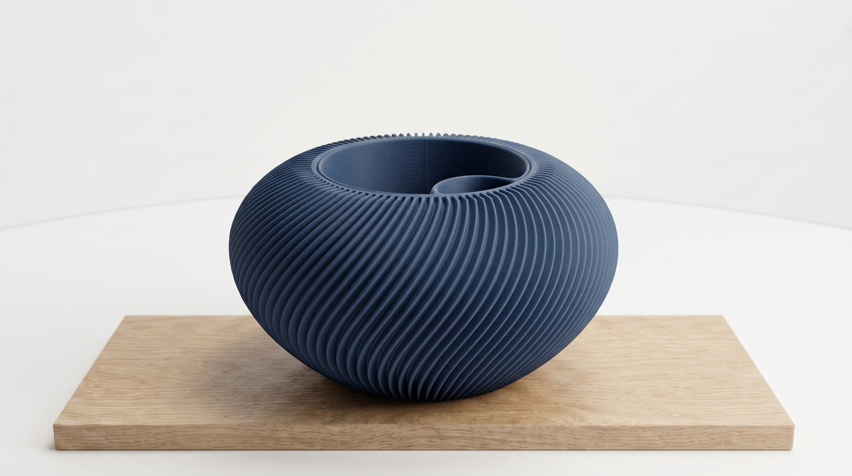 Bloempot "wervel" - Army Blue - medium
