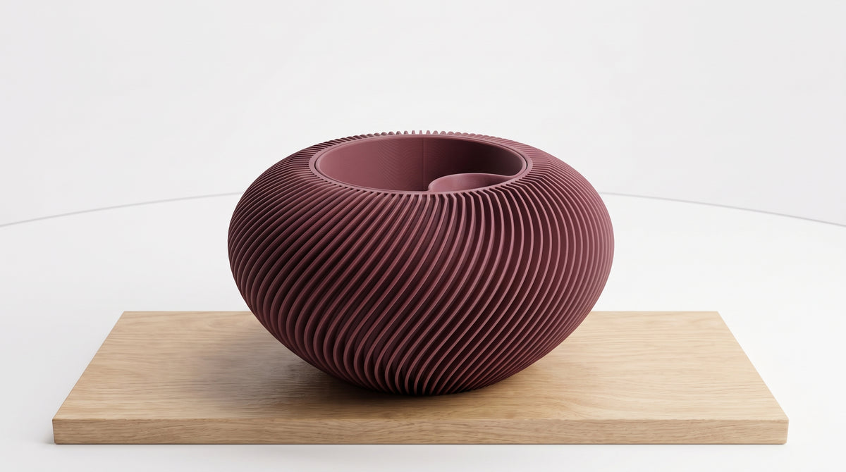 Bloempot "Wervel" - Wine Burgundy - medium
