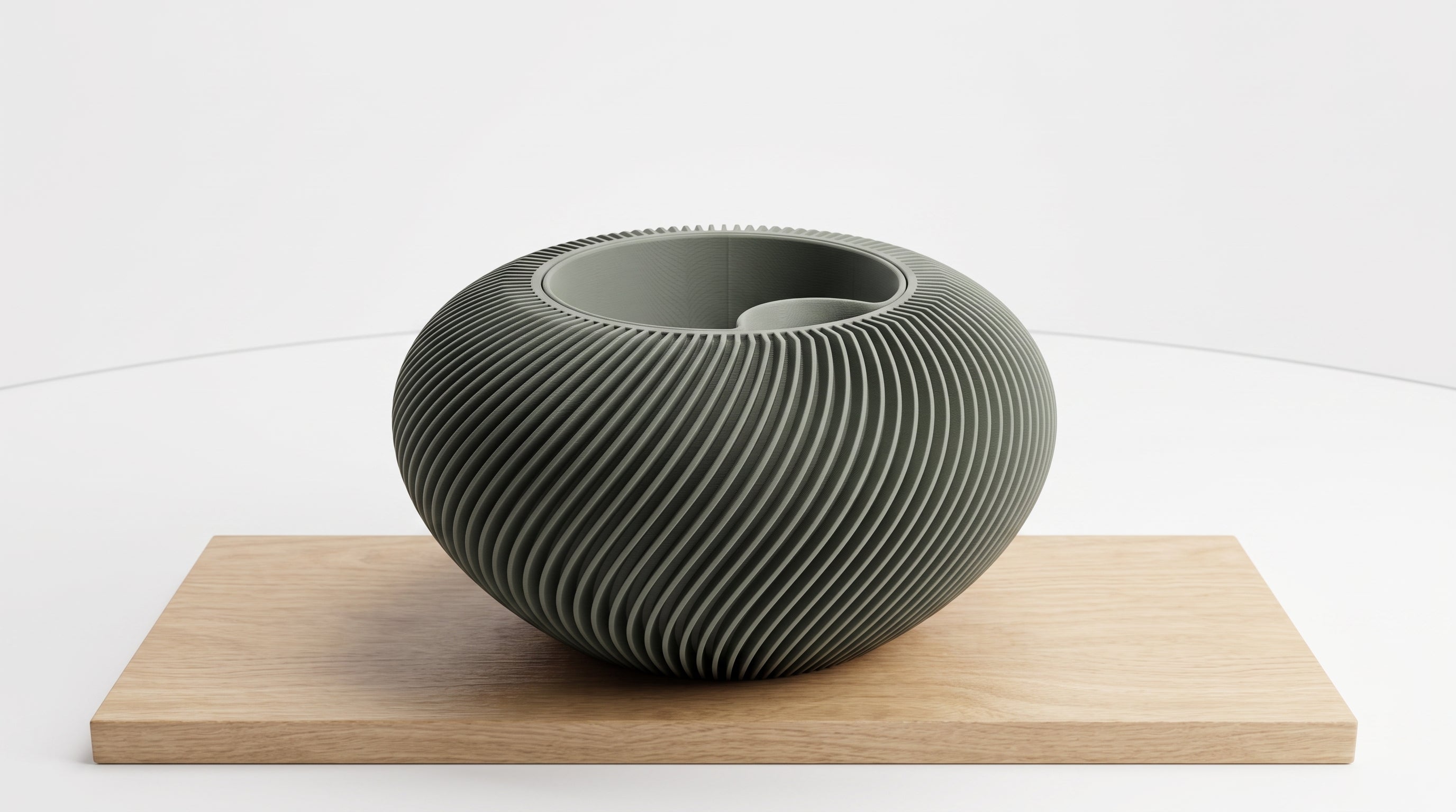Bloempot "wervel" - Muted Green - medium