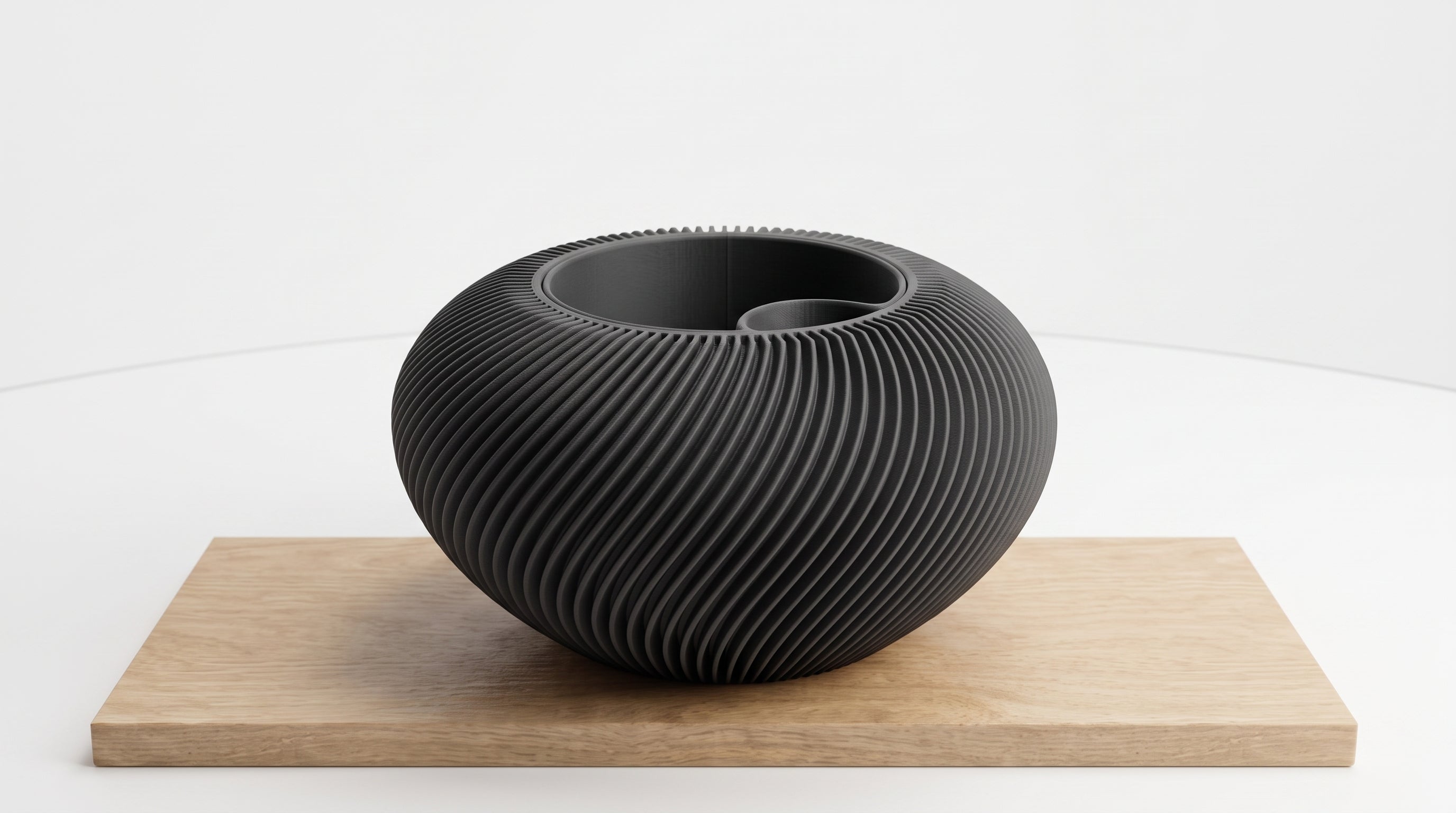 Bloempot "wervel" - Charcoal Black - medium